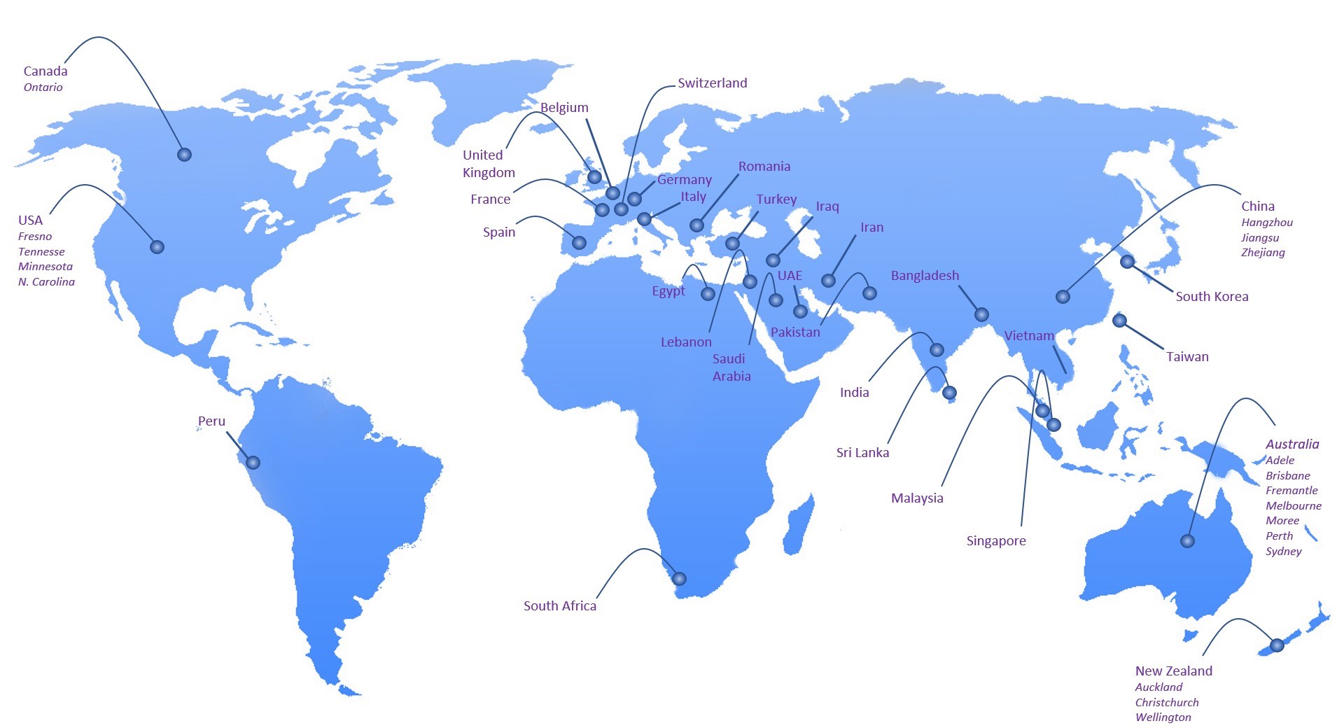 Pacific Agriscience Global Network Map